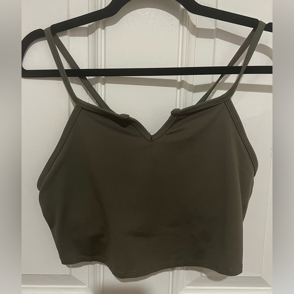 Free People Movement Olive Green Active Wear Crop Top in Size Medium - Picture 2 of 11